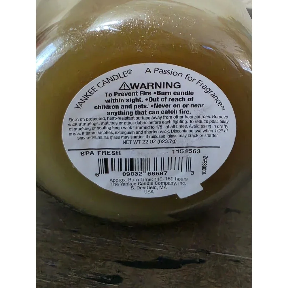 Retired  Yankee Candle Spa Fresh Unused Our America Topper 22oz Large Jar Rare